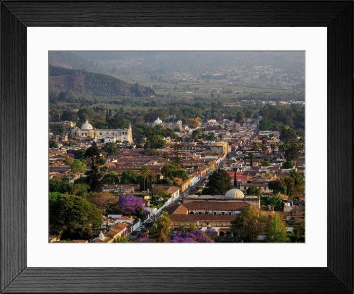 Framed Print : View from Cerro de La Cruz towards the San Francisco Church at sunset, Antigua Guatemala, Sacatepequez Department, Guatemala Framed Print : View from Cerro de La Cruz towards the San Francisco Church at sunset, Antigua Guatemala, Sacatepequez Department, Guatemala