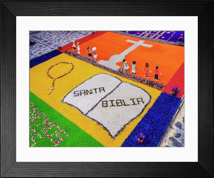Framed Print : Processional carpet on Good Friday, Antigua Guatemala, Sacatepequez Department, Guatemala Framed Print : Processional carpet on Good Friday, Antigua Guatemala, Sacatepequez Department, Guatemala