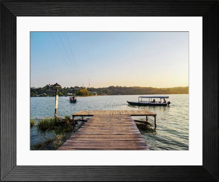 Framed Print : Lakefront of Flores Island, Peten Department, Guatemala