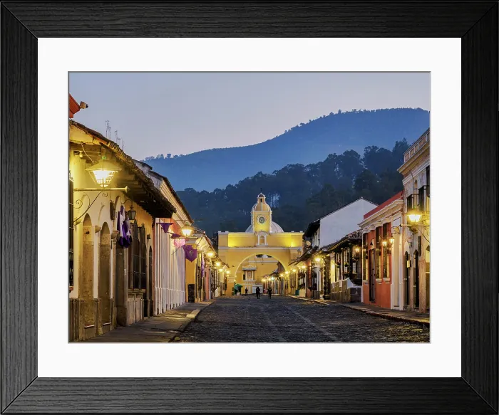 Framed Print : St. Catalina's Arch at dawn, Antigua Guatemala, Sacatepequez Department, Guatemala Framed Print : St. Catalina's Arch at dawn, Antigua Guatemala, Sacatepequez Department, Guatemala
