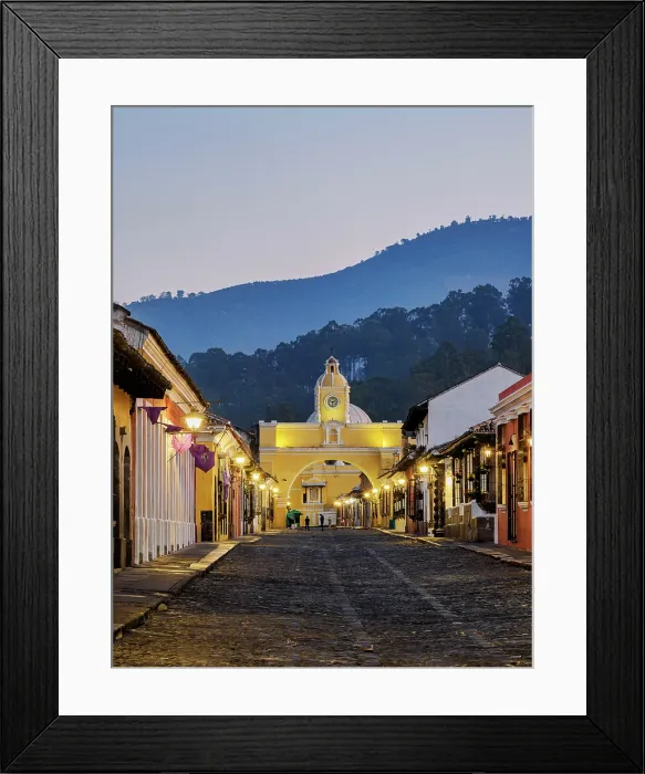 Framed Print : St. Catalina's Arch at dawn, Antigua Guatemala, Sacatepequez Department, Guatemala Framed Print : St. Catalina's Arch at dawn, Antigua Guatemala, Sacatepequez Department, Guatemala