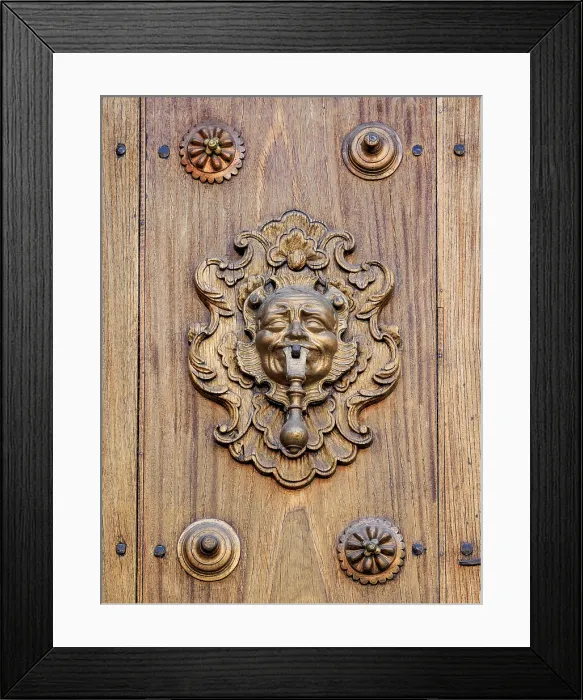 Framed Print : Decorative door knocker at the old town of Antigua Guatemala, Sacatepequez Department, Guatemala Framed Print : Decorative door knocker at the old town of Antigua Guatemala, Sacatepequez Department, Guatemala