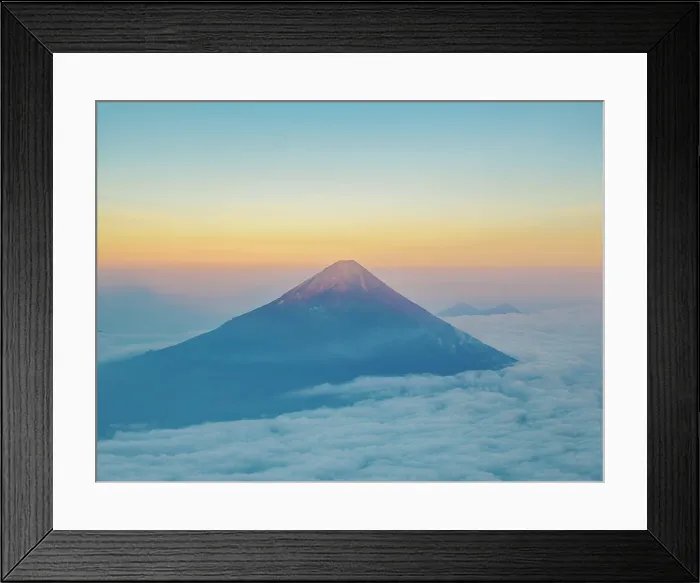 Framed Print : Agua Volcano seen from Acatenango at sunset, Sacatepequez Department, Guatemala