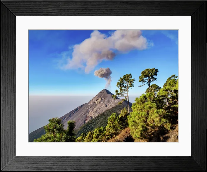 Framed Print : Fuego Volcano, borders of Chimaltenango, Escuintla and Sacatepequez departments, Guatemala Framed Print : Fuego Volcano, borders of Chimaltenango, Escuintla and Sacatepequez departments, Guatemala