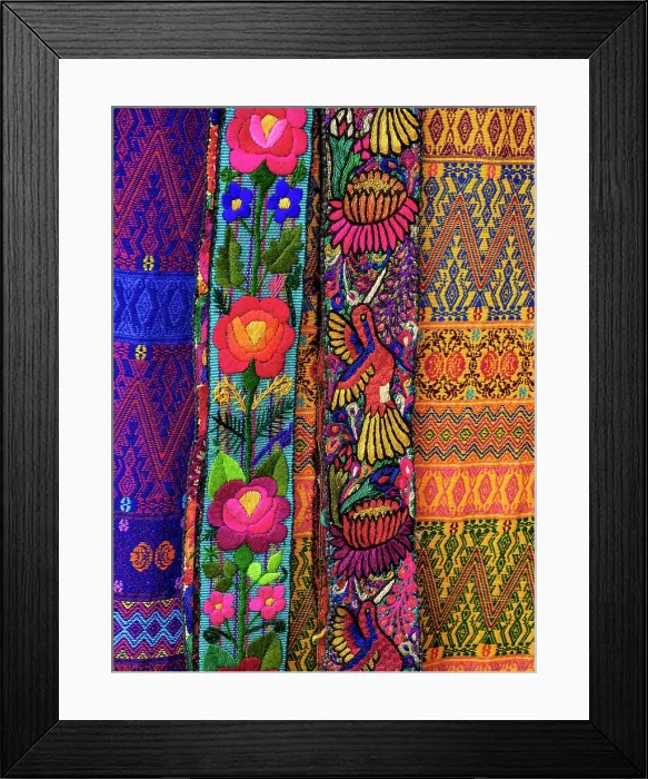 Framed Print : Textiles at the Handicraft Market, Chichicastenango, El Quiche Department, Guatemala Framed Print : Textiles at the Handicraft Market, Chichicastenango, El Quiche Department, Guatemala