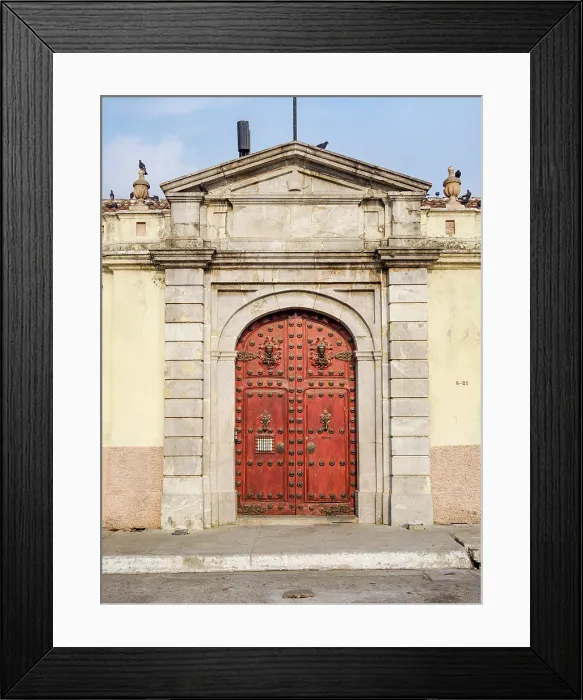Framed Print : Entrance Door to Archdiocesan Historical Archive, Archbishop's Palace next to the Metropolitan Cathedral of Santiago, Guatemala City, Guatemala Department, Guatemala Framed Print : Entrance Door to Archdiocesan Historical Archive, Archbishop's Palace next to the Metropolitan Cathedral of Santiago, Guatemala City, Guatemala Department, Guatemala