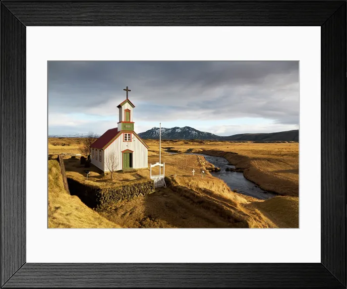 Framed Print : Iceland, South Iceland, Suðurland, Keldur church and the Ranga River, Rangarveillir County Framed Print : Iceland, South Iceland, Suðurland, Keldur church and the Ranga River, Rangarveillir County