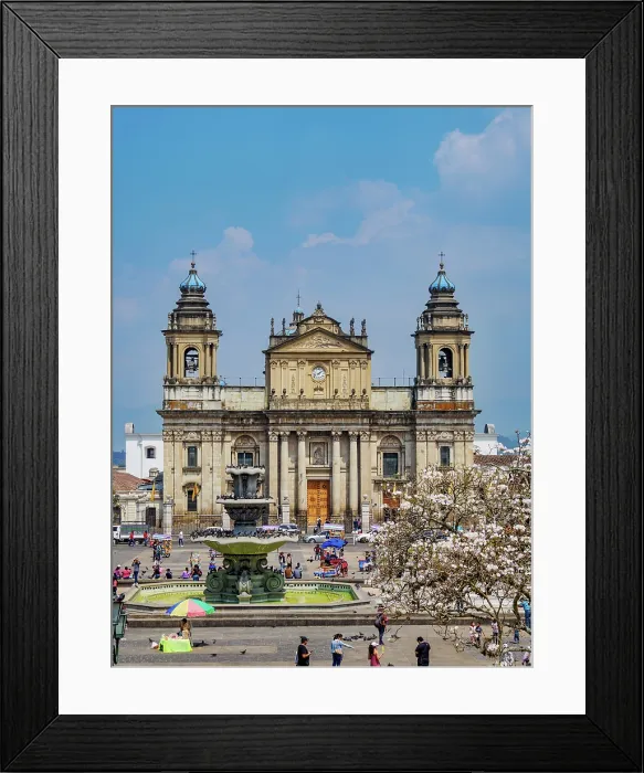 Framed Print : Metropolitan Cathedral of Santiago, Constitution Square, elevated view, Guatemala City, Guatemala Department, Guatemala