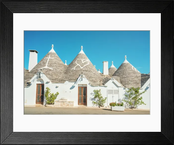 Framed Print : Traditional Trulli houses. Alberobello, Bari province, Apulia, Italy Framed Print : Traditional Trulli houses. Alberobello, Bari province, Apulia, Italy