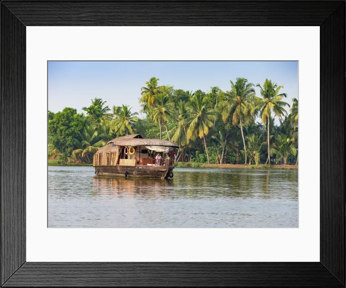 Framed Print : India, Kerala, Alappuzha, Alleppey, A traditional boat on the backwaters