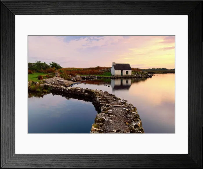 Framed Print : Screebe Fishing Hut at Sunset, Connemara, County Galway, Ireland Framed Print : Screebe Fishing Hut at Sunset, Connemara, County Galway, Ireland