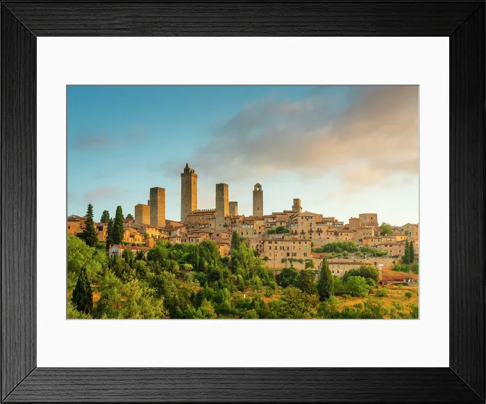 Framed Print : Sunrise over San Gimignano, Siena province, Tuscany, Italy