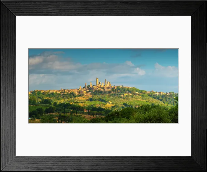 Framed Print : Sunrise over San Gimignano, Siena province, Tuscany, Italy
