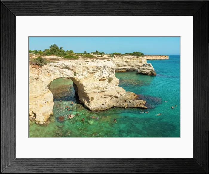 Framed Print : Aerial view of the Seastack of Sant'Andrea. Torre dell'Orso, Salento peninsula, Lecce province, Apulia, Italy Framed Print : Aerial view of the Seastack of Sant'Andrea. Torre dell'Orso, Salento peninsula, Lecce province, Apulia, Italy