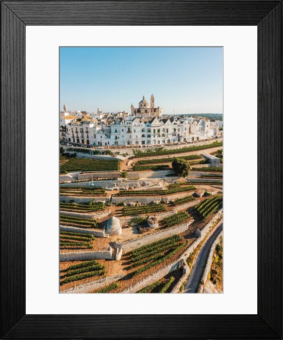 Framed Print : Aerial view of Locorotondo village, Bari province, Apulia, Italy