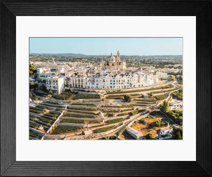 Framed Print : Aerial view of Locorotondo village, Bari province, Apulia, Italy