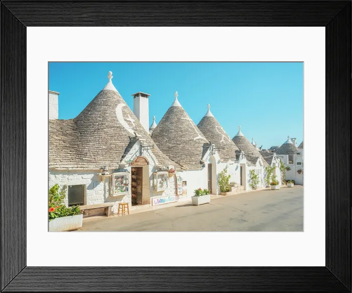 Framed Print : Traditional Trulli houses. Alberobello, Bari province, Apulia, Italy Framed Print : Traditional Trulli houses. Alberobello, Bari province, Apulia, Italy