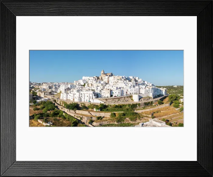 Framed Print : Aerial view of Ostuni, also known as the withe city. province of Brindisi, Apulia, Italy Framed Print : Aerial view of Ostuni, also known as the withe city. province of Brindisi, Apulia, Italy