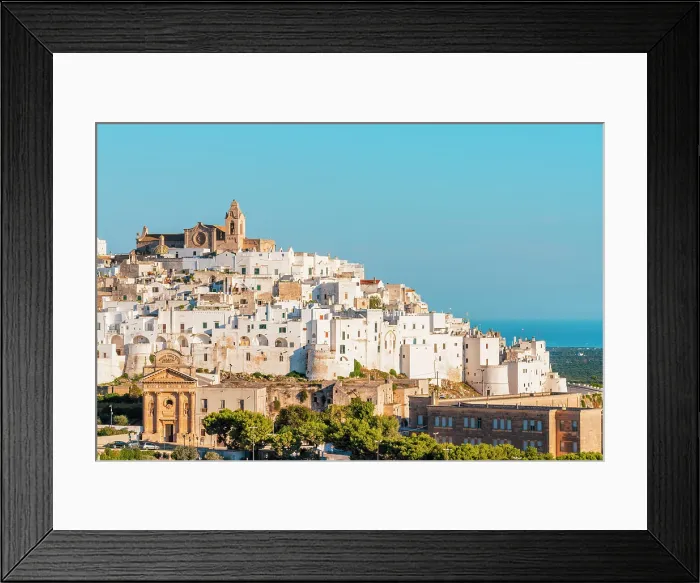 Framed Print : Ostuni, also known as the withe city. province of Brindisi, Apulia, Italy Framed Print : Ostuni, also known as the withe city. province of Brindisi, Apulia, Italy