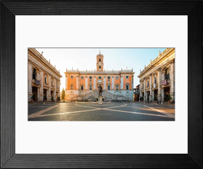Framed Print : Capitoline square and Senatorial palace at sunrise. Rome, Lazio, Italy