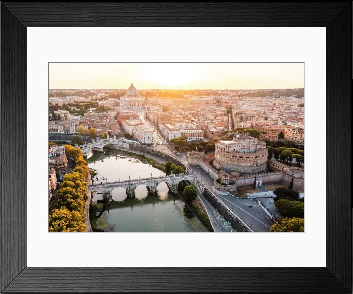 Framed Print : Aerial view of the city of Rome at sunset. Rome, Lazio, Italy Framed Print : Aerial view of the city of Rome at sunset. Rome, Lazio, Italy