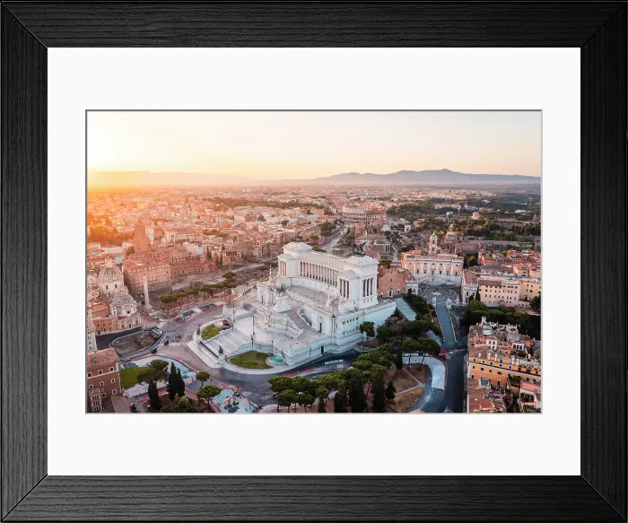 Framed Print : Aerial view of Altare della Patria (Altar of the Fatherland) and Capitoline square at sunrise. Rome, Lazio, Italy Framed Print : Aerial view of Altare della Patria (Altar of the Fatherland) and Capitoline square at sunrise. Rome, Lazio, Italy
