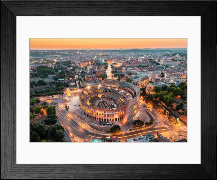 Framed Print : Aerial view of Colosseum at twilight. Rome, Lazio, Italy Framed Print : Aerial view of Colosseum at twilight. Rome, Lazio, Italy