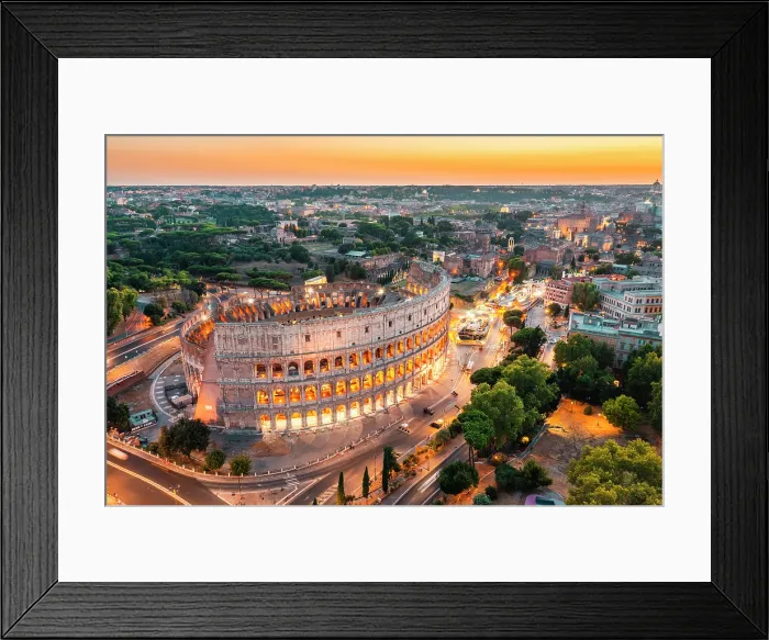 Framed Print : Aerial view of Colosseum at twilight. Rome, Lazio, Italy Framed Print : Aerial view of Colosseum at twilight. Rome, Lazio, Italy