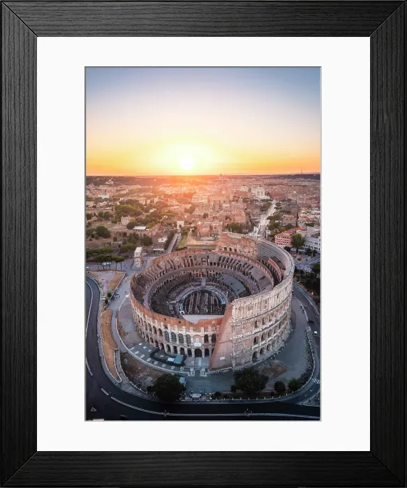 Framed Print : Aerial view of Colosseum during sunset. Rome, Lazio, Italy Framed Print : Aerial view of Colosseum during sunset. Rome, Lazio, Italy