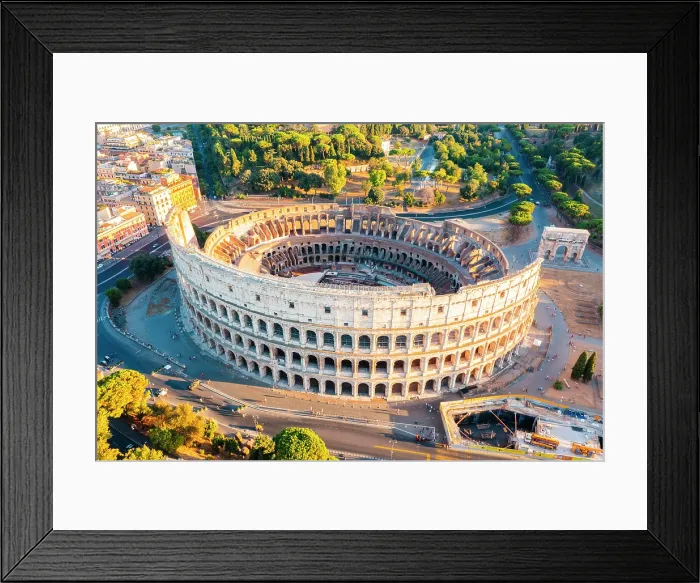 Framed Print : Aerial view of Colosseum, Rome, Lazio, Italy