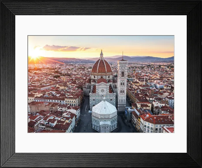 Framed Print : Aerial view of the Cathedral of Santa Maria del Fiore at sunrise. Florence, Tuscany, Italy Framed Print : Aerial view of the Cathedral of Santa Maria del Fiore at sunrise. Florence, Tuscany, Italy