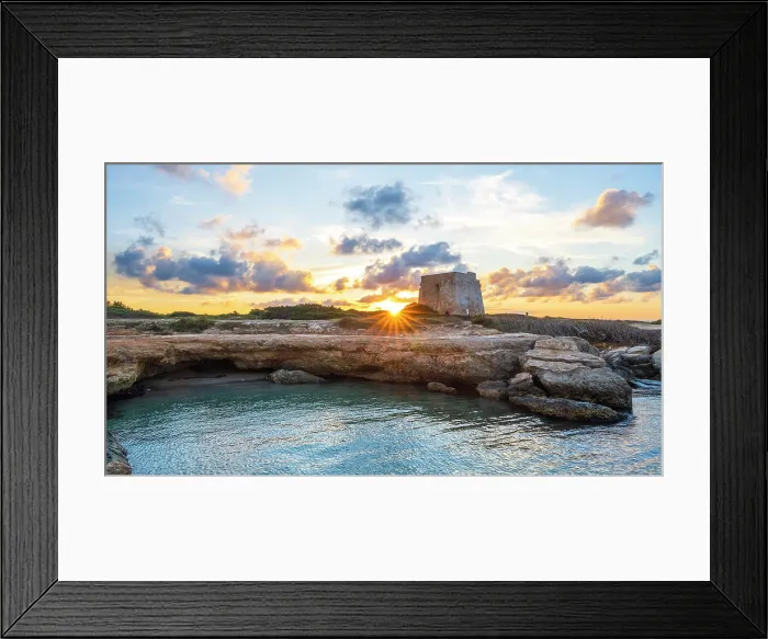 Framed Print : Europe, Italy, Apulia. Sunset at the beach of Torre Pozzella near Ostuni Framed Print : Europe, Italy, Apulia. Sunset at the beach of Torre Pozzella near Ostuni