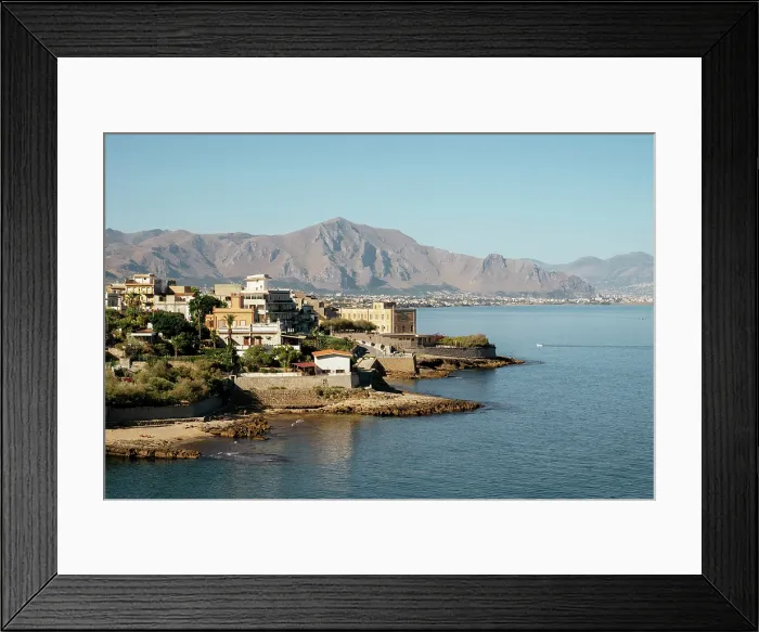 Framed Print : Coastline near Aspra, Sicily, Italy