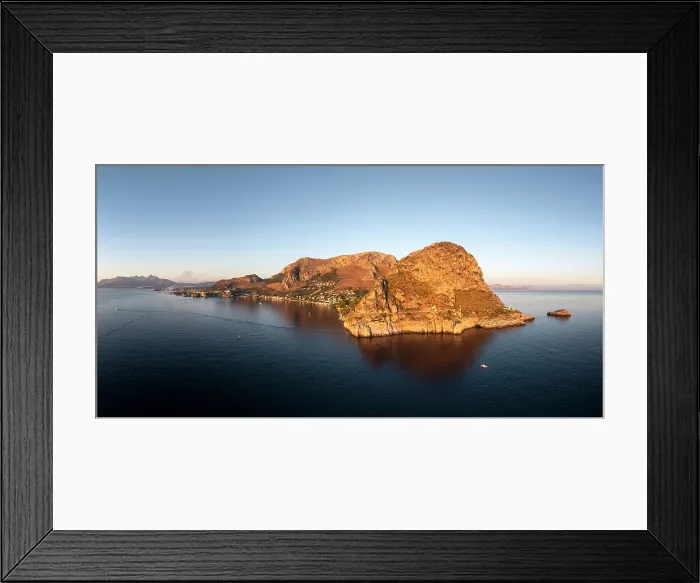 Framed Print : Aerial view of Promontorio Di Capo Zafferano, Sicily, Italy Framed Print : Aerial view of Promontorio Di Capo Zafferano, Sicily, Italy