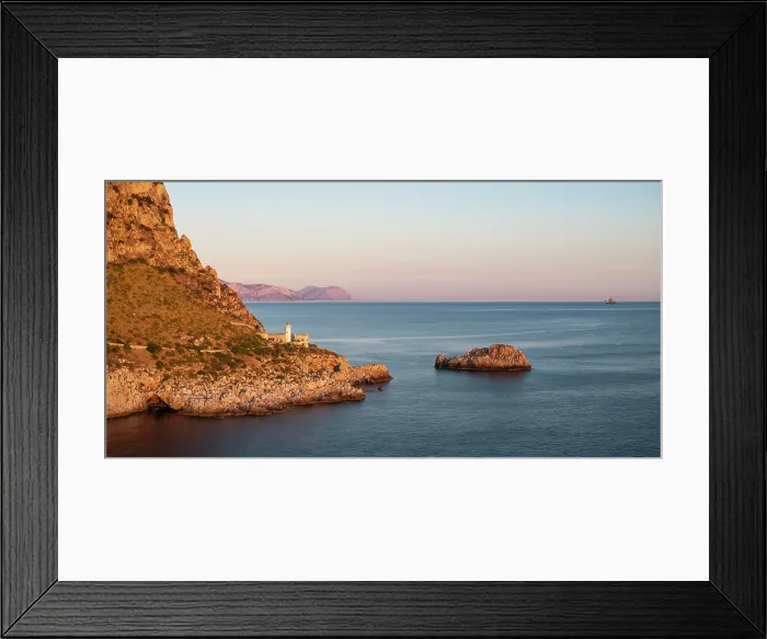 Framed Print : Aerial view of Promontorio Di Capo Zafferano, Sicily, Italy Framed Print : Aerial view of Promontorio Di Capo Zafferano, Sicily, Italy