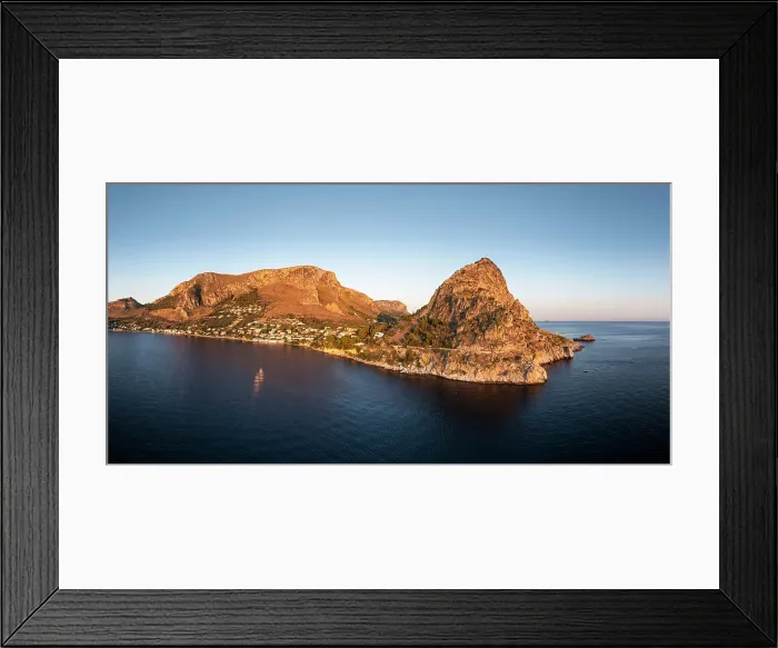 Framed Print : Aerial view of Promontorio Di Capo Zafferano, Sicily, Italy Framed Print : Aerial view of Promontorio Di Capo Zafferano, Sicily, Italy