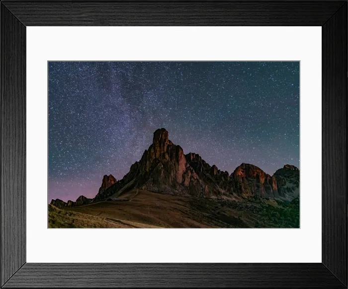 Framed Print : Ra Gusela Under the Stars, Passo Giau, Cortina, Belluno Province, Dolomites, Italy Framed Print : Ra Gusela Under the Stars, Passo Giau, Cortina, Belluno Province, Dolomites, Italy