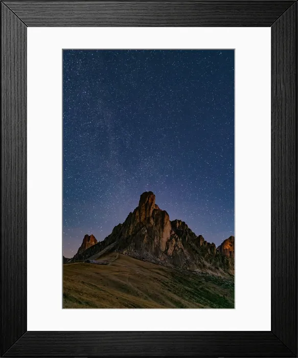 Framed Print : Ra Gusela Under the Stars, Passo Giau, Cortina, Belluno Province, Dolomites, Italy