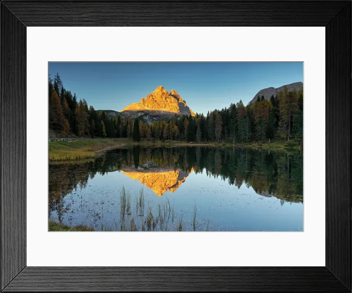 Framed Print : Tre Cime di Lavaredo Reflecting in Lake Antorno, Belluno Province, Veneto, Dolomites, Italy Framed Print : Tre Cime di Lavaredo Reflecting in Lake Antorno, Belluno Province, Veneto, Dolomites, Italy