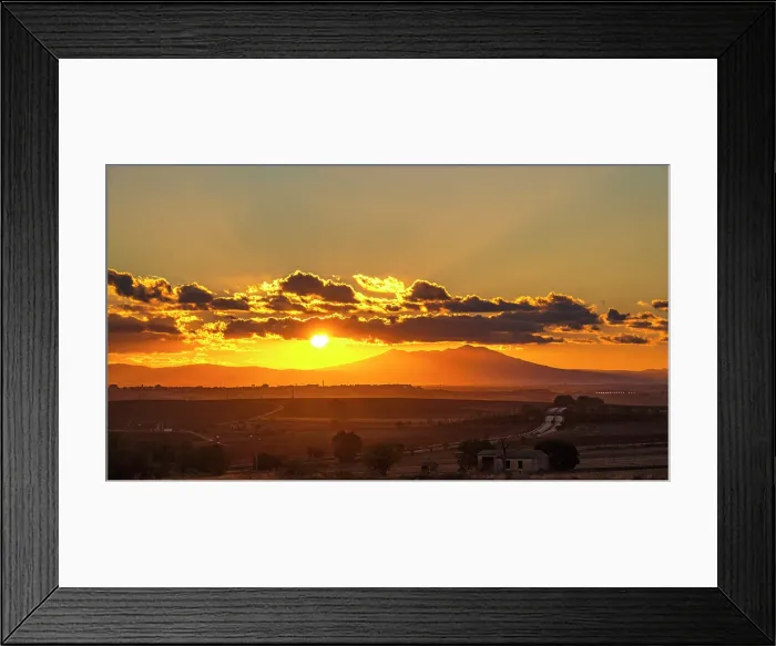 Framed Print : Europe, Italy, Apulia. Sunset in the Alta Murgia Nationalpark with view towards the Vulture Mountain Framed Print : Europe, Italy, Apulia. Sunset in the Alta Murgia Nationalpark with view towards the Vulture Mountain