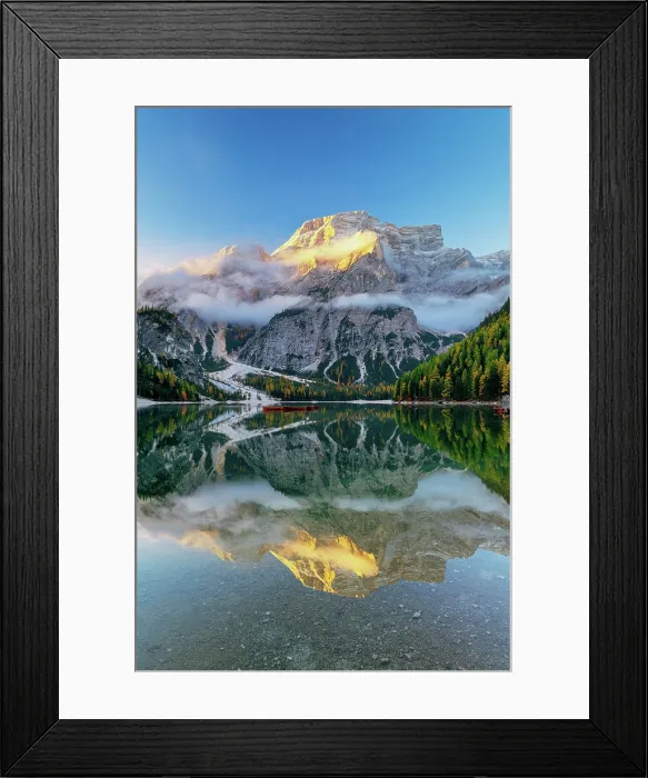 Framed Print : Seekofel Reflecting in Lake Braies (Pragser Wildsee), Dolomites, South Tyrol, Italy Framed Print : Seekofel Reflecting in Lake Braies (Pragser Wildsee), Dolomites, South Tyrol, Italy