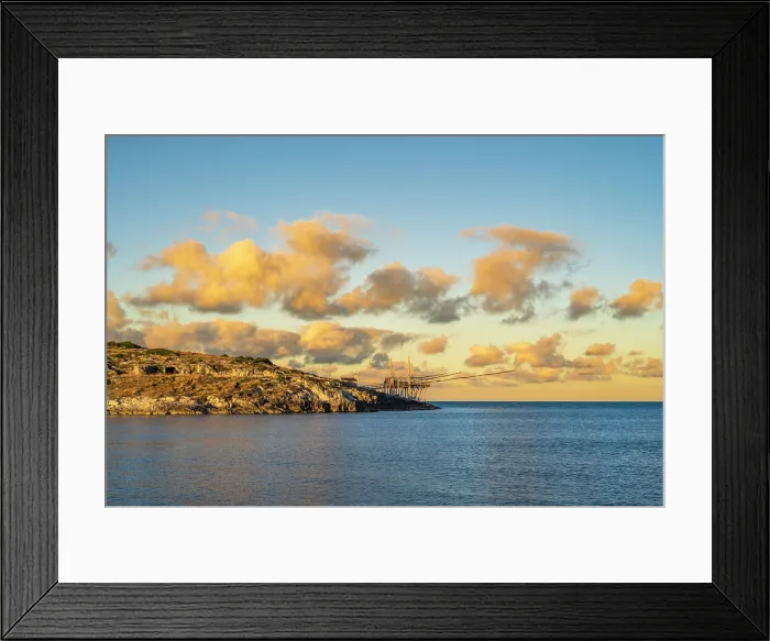 Framed Print : Europe, Italy, Apulia. A traditional fishing trabucco near Vieste Framed Print : Europe, Italy, Apulia. A traditional fishing trabucco near Vieste