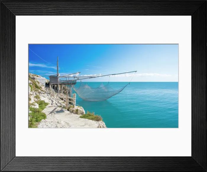 Framed Print : Europe, Italy, Apulia. A traditional fishing trabucco near Vieste Framed Print : Europe, Italy, Apulia. A traditional fishing trabucco near Vieste