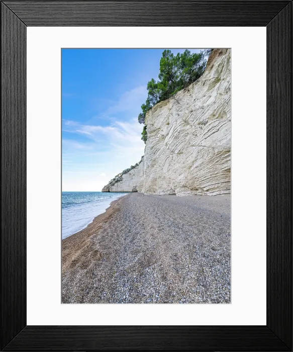 Framed Print : Europe, Italy, Apulia. Vignanotica beach near Vieste and its white cliffs Framed Print : Europe, Italy, Apulia. Vignanotica beach near Vieste and its white cliffs