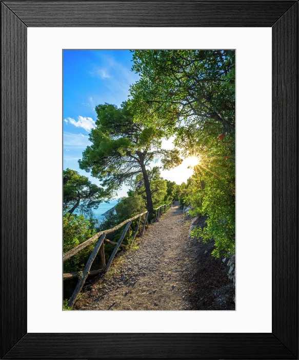 Framed Print : Europe, Italy, Apulia. The hike to Vignanotica on the Gargano Peninsula at sunset Framed Print : Europe, Italy, Apulia. The hike to Vignanotica on the Gargano Peninsula at sunset