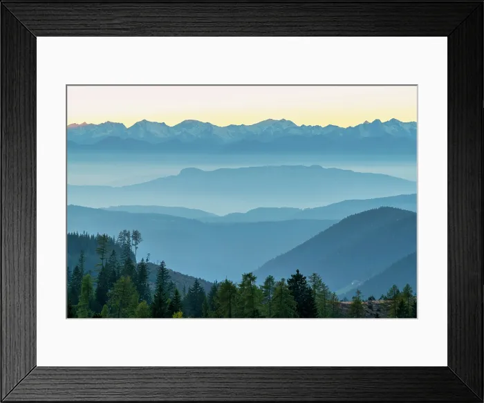 Framed Print : Hazy Mountains in Eggen Valley, South Tyrol, Dolomites, Italy Framed Print : Hazy Mountains in Eggen Valley, South Tyrol, Dolomites, Italy