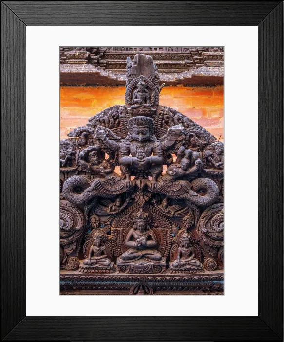 Framed Print : Wooden carving above a door at The Dwarika's Hotel, Kathmandu, Nepal Framed Print : Wooden carving above a door at The Dwarika's Hotel, Kathmandu, Nepal