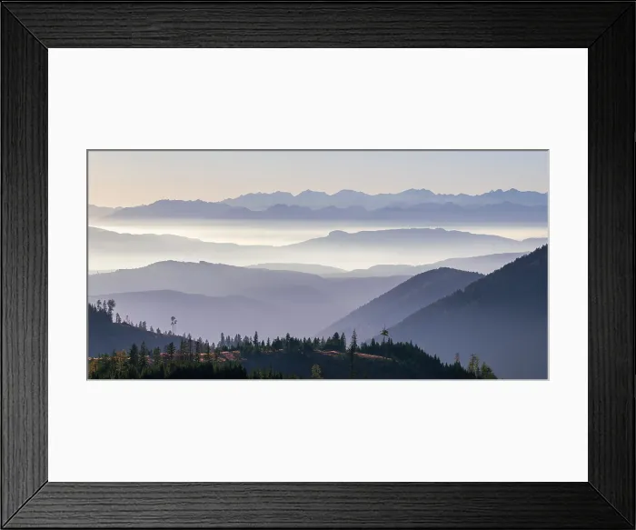 Framed Print : Hazy Mountains in Eggen Valley, South Tyrol, Dolomites, Italy Framed Print : Hazy Mountains in Eggen Valley, South Tyrol, Dolomites, Italy
