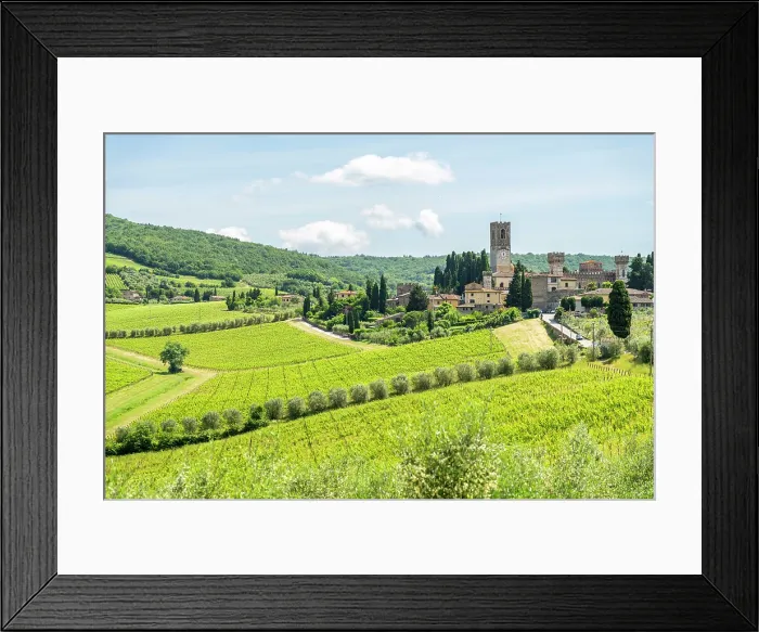 Framed Print : Badia a Passignano, Tuscany, Italy. Vineyards and historic abbey Framed Print : Badia a Passignano, Tuscany, Italy. Vineyards and historic abbey