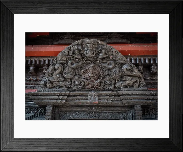 Framed Print : Wooden carvings above door at Pashupatinath temple on the Bagmati river, Kathmandu, Nepal Framed Print : Wooden carvings above door at Pashupatinath temple on the Bagmati river, Kathmandu, Nepal